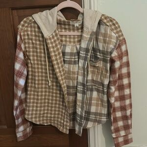 Cropped hooded flannel Jacket - Junior size small